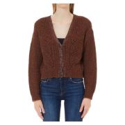 Brun Cardigan med Mohair og Lurex