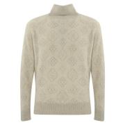 Højhalset sweater med intarsiamønster