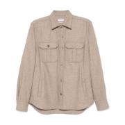 Beige Flannel Jakke