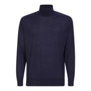 Blå Silke Cashmere Sweater