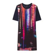 Reflekterende Puddle Print Jersey Kjole