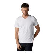 Hvid V-Neck Slub T-Shirt