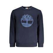 Blå Bomulds Sweatshirt med Logo Print