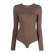 Brun Bodysuit Stilfuld Moderne Elegant