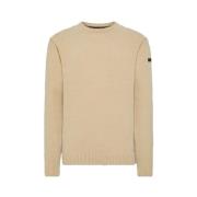 Cinematt Round Knit Beige Sweater