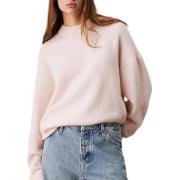 Tekstureret Løs Pink Sweater