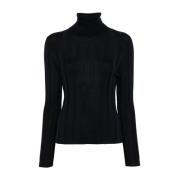 Midnight Blue Uld Turtleneck Sweater