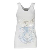 Hvid Tiger Print Tank Top