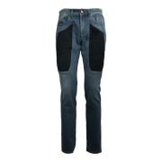 Slim Fit Alcantara Patch Jeans