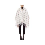 Hvid Poncho Jakke Chic Stil