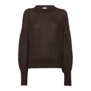 Mohair Crewneck Sweater med høje manchetter