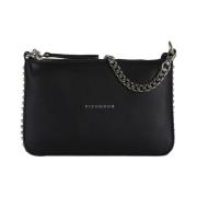 Sort Læder Crossbody Taske