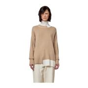 To-farvet højhalset sweater