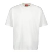 Hvid Bomuld Rund Hals T-shirt