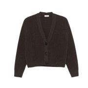 Lurex Cardigan med Chunky Ribbed Strik