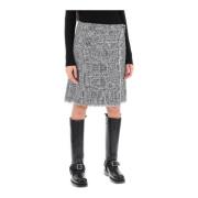 Plisseret hundetandstjek plaid kilt med frynser