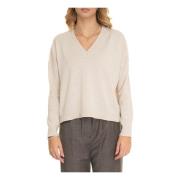 Blonde V-hals pullover, boxy model