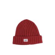 Rød Uld Beanie Hat