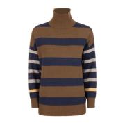 Stribet uld og cashmere sweater