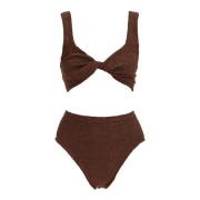 Metallic Ruched Bikini Set