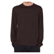 Brun Langærmet Crewneck T-shirt