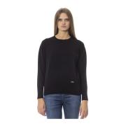 Ribbet rund hals sweater