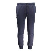 Blå Herre Sporty Sweatpants med Elastisk Talje