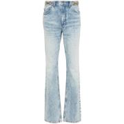 Blå Denim Tapered Leg Jeans