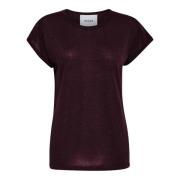 Bordeaux Strik T-shirt med Lurex