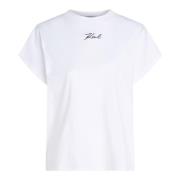 bomulds T-shirt med logo broderi