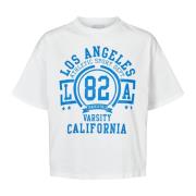 LA California Cropped Tee med Blå Bogstaver