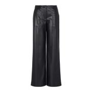 Satin Finish Wide Leg Trousers