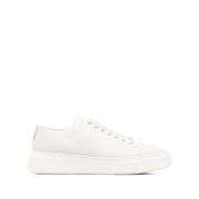 Hvide Læder Sneakers Elegante Flade