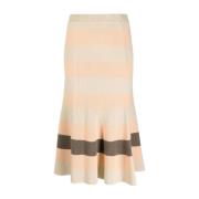 Beige Cashmere Bomuld Strik Nederdel