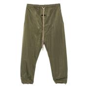 Krøllet Nylon Trackpant med Militærfarve