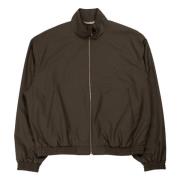 Mørk Khaki Uld Zip Blouson