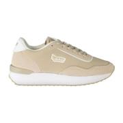 Sporty Beige Snøresko med Kontrastdetaljer