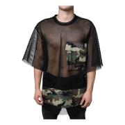 Sort Camouflage Mesh T-shirt