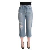 Højtaljede Capri Cropped Denim Jeans