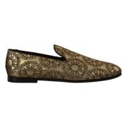 Luksus Guld Loafers Slides Sko