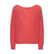 Batik-inspireret Carly Pullover i Coral Red