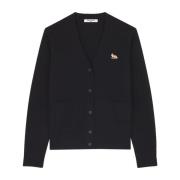 Broderet Logo Uld Cardigan