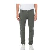 Slim Fit Chino Bukser med Stone Wash