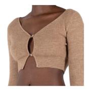 Brun Mohair Cropped Cardigan