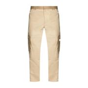 Cargo Slim Twill Bomuld Bukser Beige