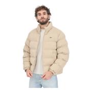 Beige Bomberjakke Quiltet Vinter Elegance