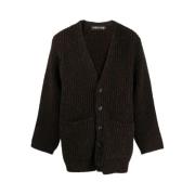 Sort Uld V-Hals Cardigan