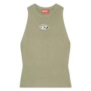 Grøn Ribstrikket Tank Top