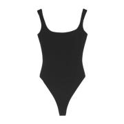 Square Neck Bodysuit - Nylon Spandex