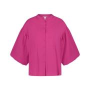 Flared Sleeve Button-Up Blouse